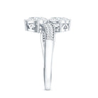 Certified Lab Grown Diamond Designer 2 Stone Engagement Ring Lab - ( EF-VS ) - Rosec Jewels