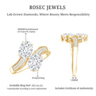 Certified Lab Grown Diamond Designer 2 Stone Engagement Ring Lab - ( EF-VS ) - Rosec Jewels