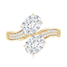Certified Lab Grown Diamond Designer 2 Stone Engagement Ring Lab - ( EF-VS ) - Rosec Jewels