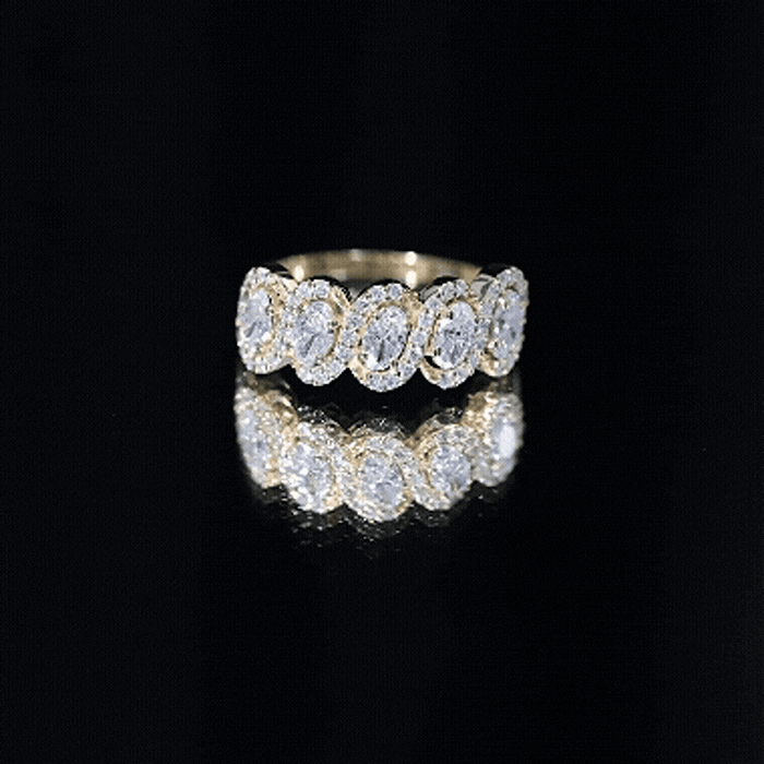 Rosec Jewels-Certified Oval Lab Grown Diamond Designer Eternity Ring