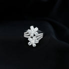 Certified Lab Grown Diamond Flower Engagement Ring For Women Lab - ( EF-VS ) - Rosec Jewels
