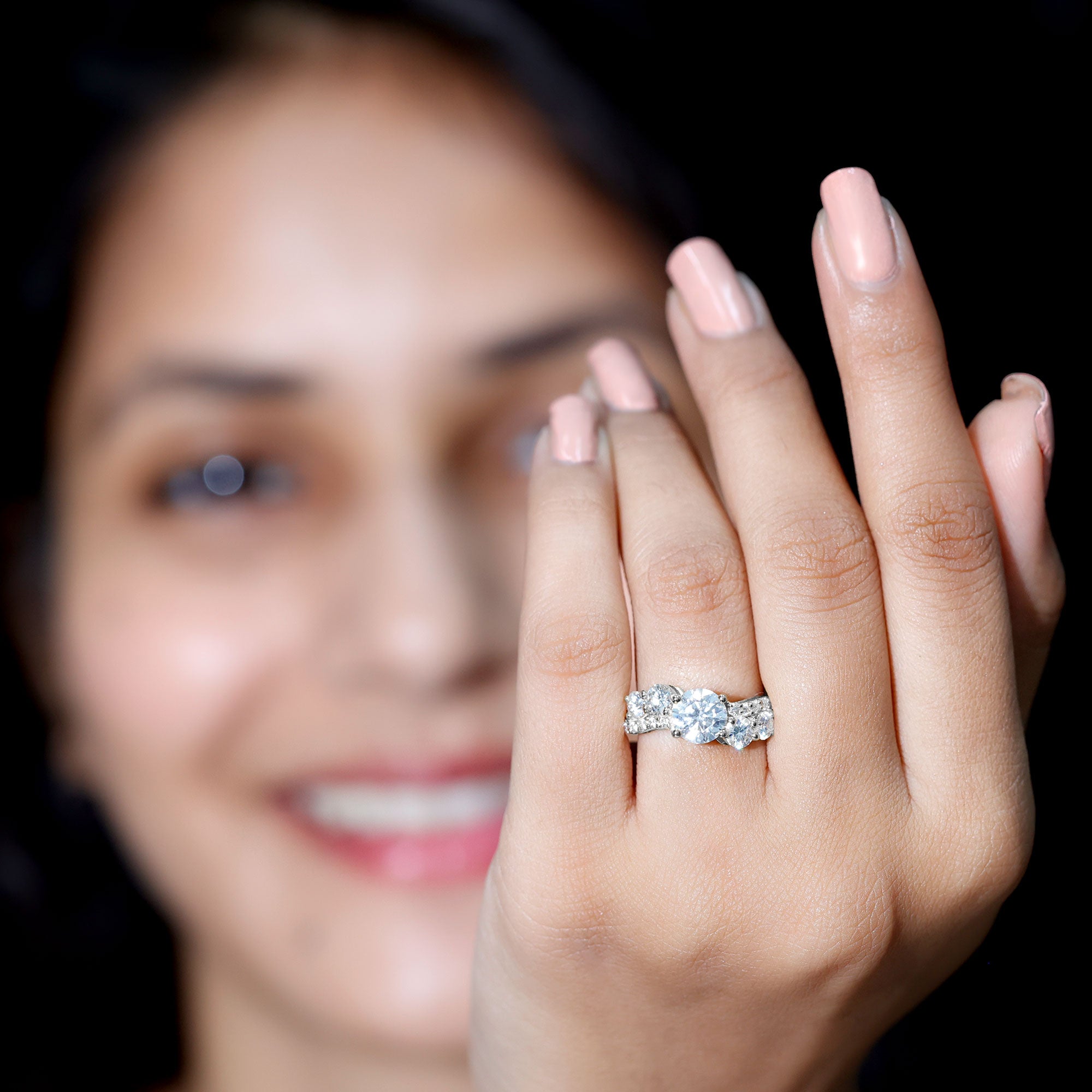 Rosec Jewels-Certified Lab 7 MM Round Diamond Designer Engagement Ring