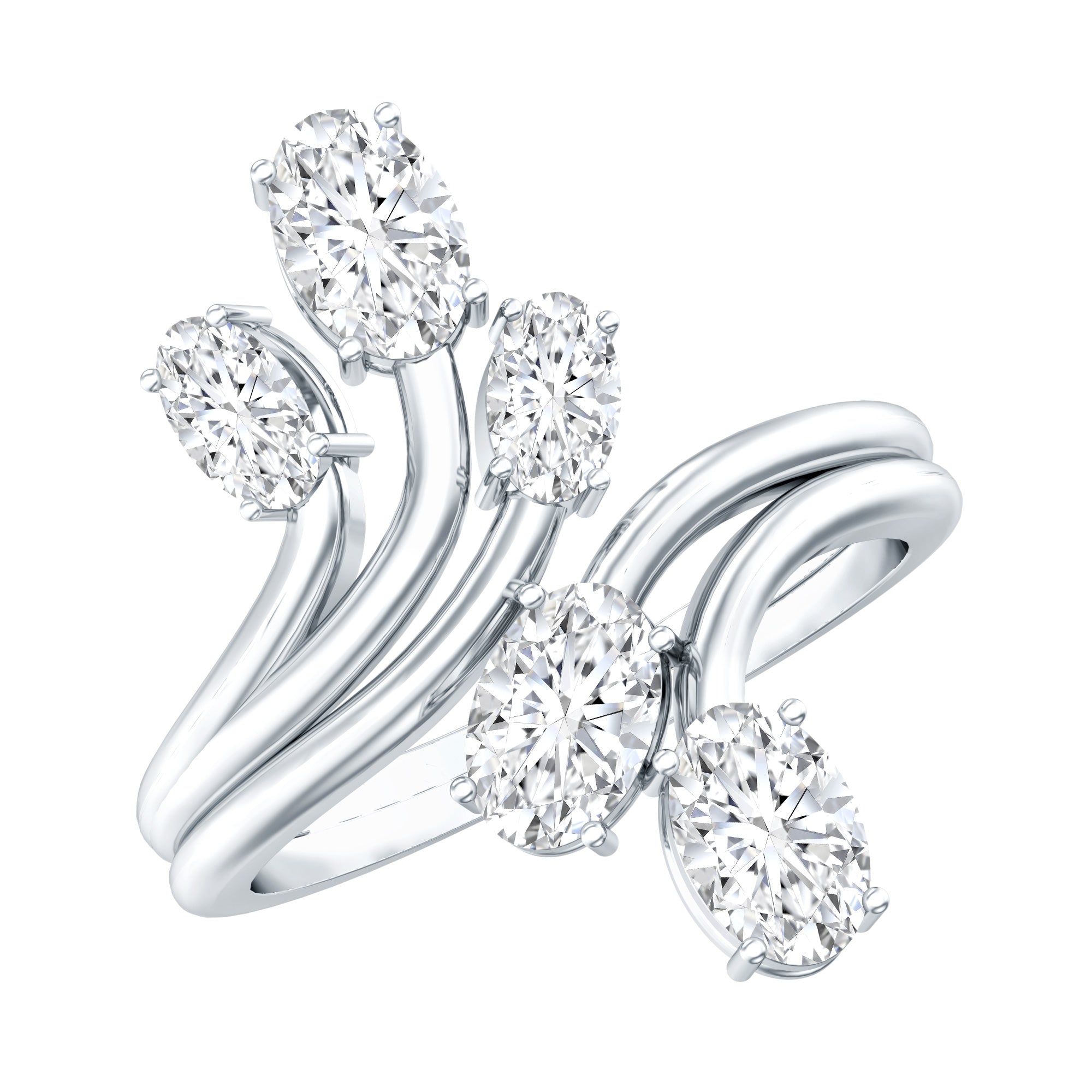 Certified Oval Lab Grown Diamond Designer Cocktail Ring Lab - ( EF-VS ) - Rosec Jewels