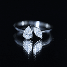 Certified Lab Grown Diamond Two Stone Promise Ring Lab - ( EF-VS ) - Rosec Jewels