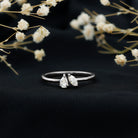 Certified Lab Grown Diamond Two Stone Promise Ring Lab - ( EF-VS ) - Rosec Jewels
