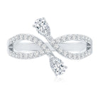 Certified Lab Grown Diamond 2 Stone Infinity Wedding Band Lab - ( EF-VS ) - Rosec Jewels