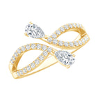 Certified Lab Grown Diamond 2 Stone Infinity Wedding Band Lab - ( EF-VS ) - Rosec Jewels