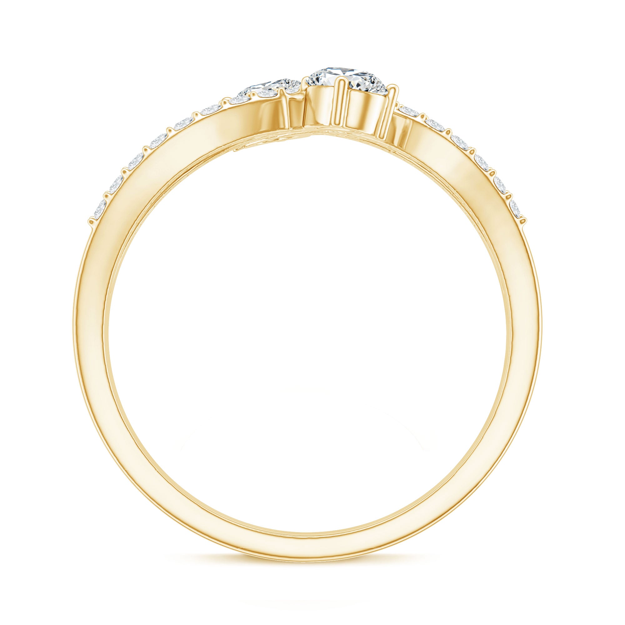 Certified Lab Grown Diamond 2 Stone Infinity Wedding Band Lab - ( EF-VS ) - Rosec Jewels
