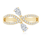 Certified Lab Grown Diamond 2 Stone Infinity Wedding Band Lab - ( EF-VS ) - Rosec Jewels