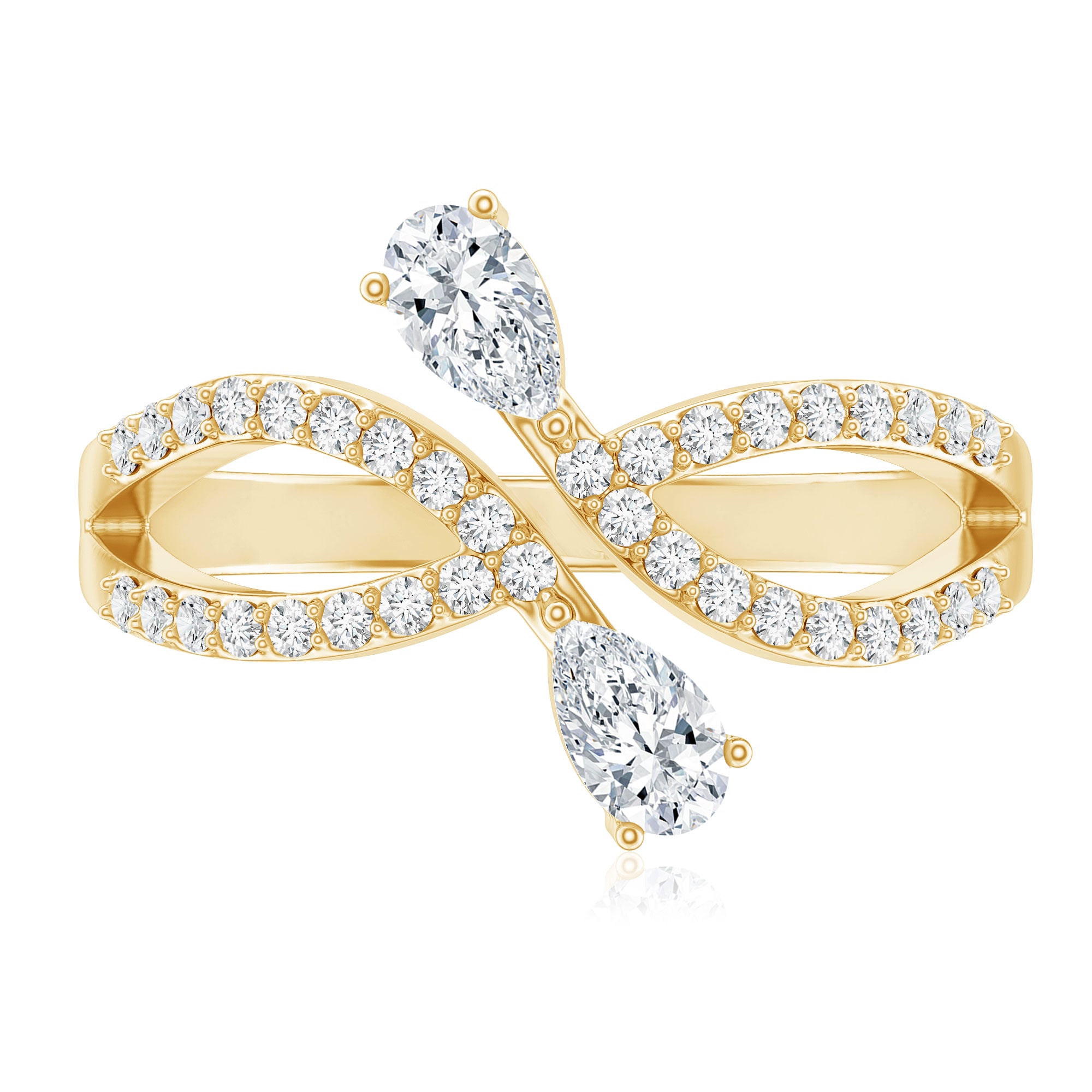 Certified Lab Grown Diamond 2 Stone Infinity Wedding Band Lab - ( EF-VS ) - Rosec Jewels
