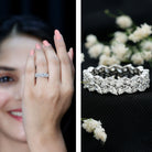 Certified Lab Grown Diamond Leaf Wedding Band Lab - ( EF-VS ) - Rosec Jewels