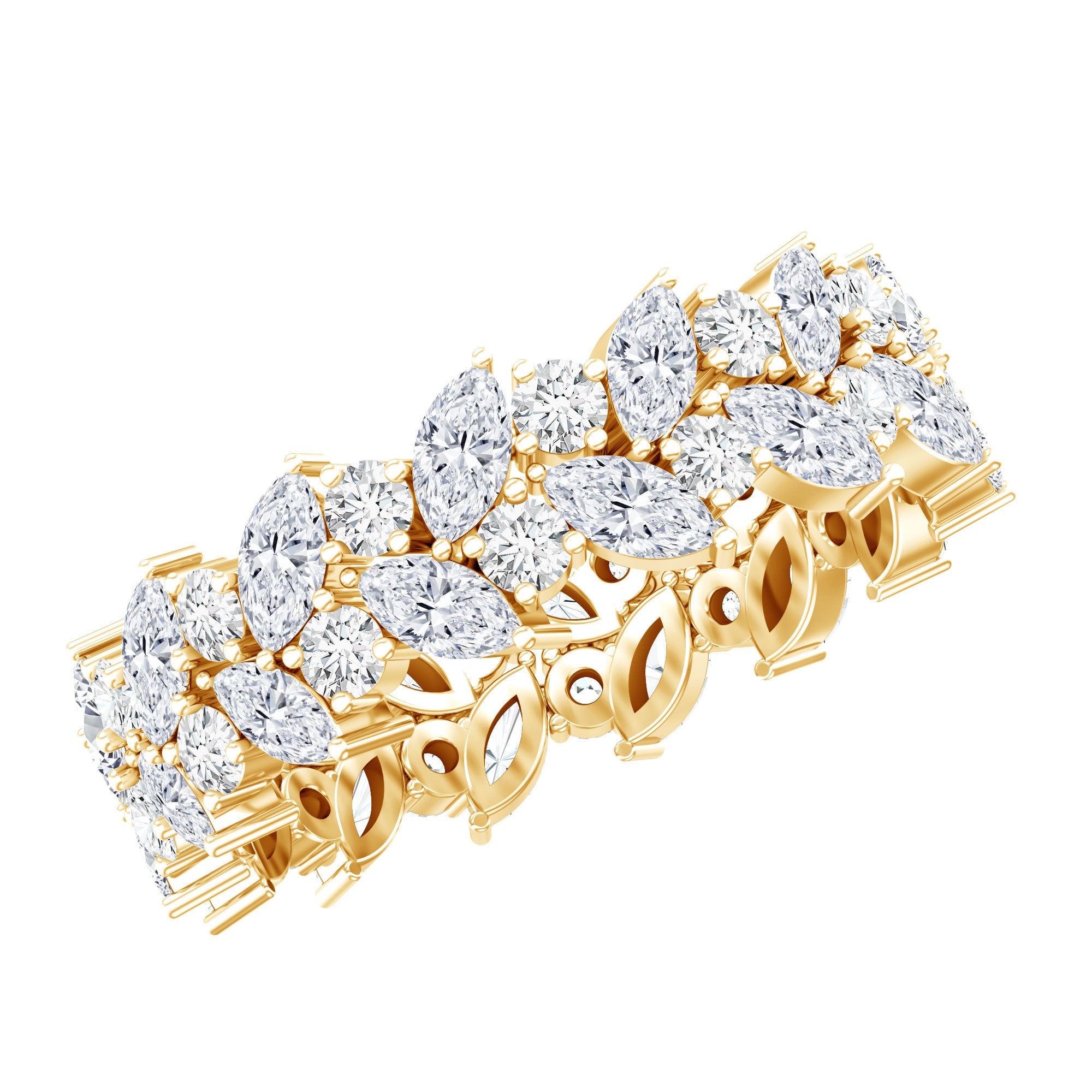 Certified Lab Grown Diamond Leaf Wedding Band Lab - ( EF-VS ) - Rosec Jewels