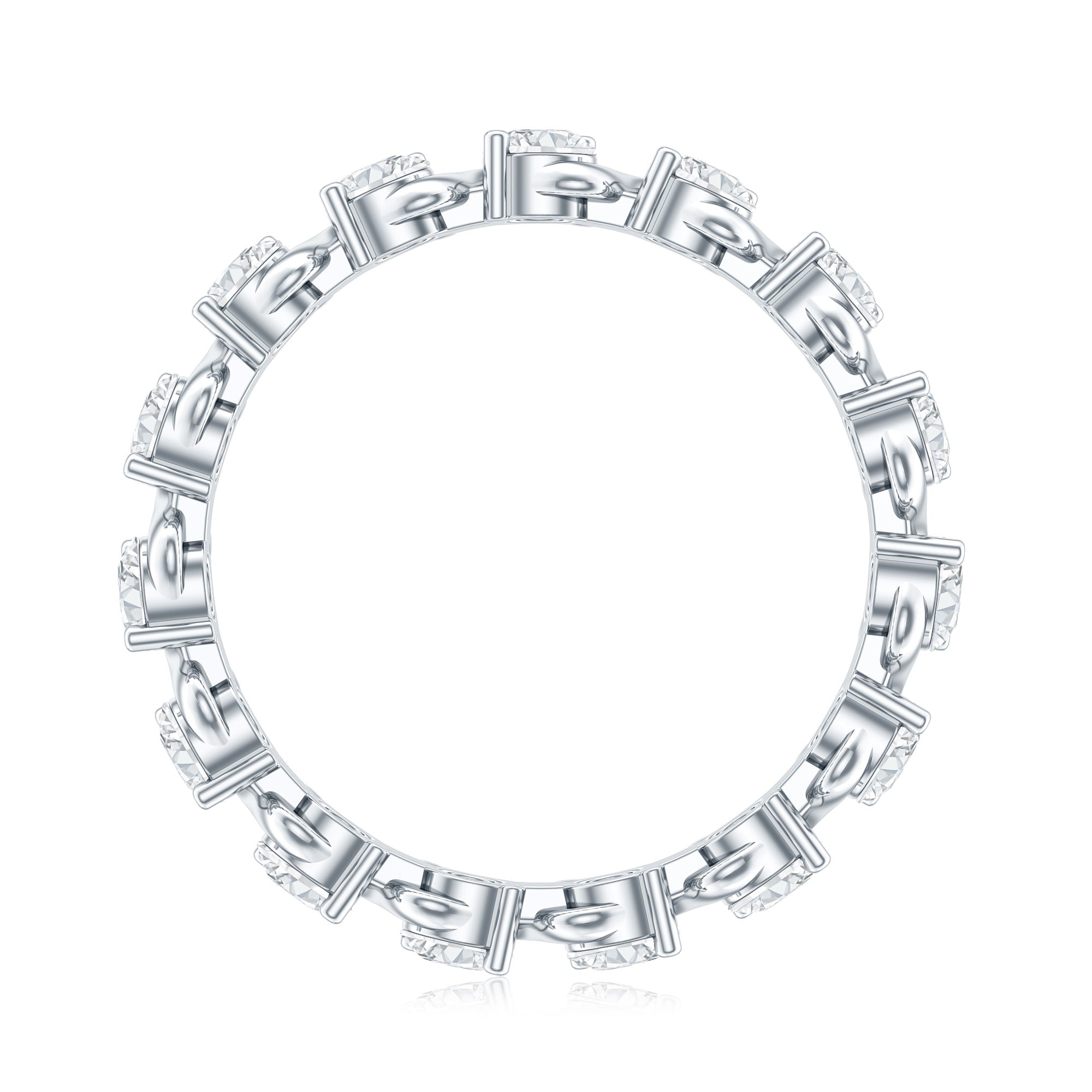 Certified Lab Grown Diamond Eternity Wedding Band Lab - ( EF-VS ) - Rosec Jewels
