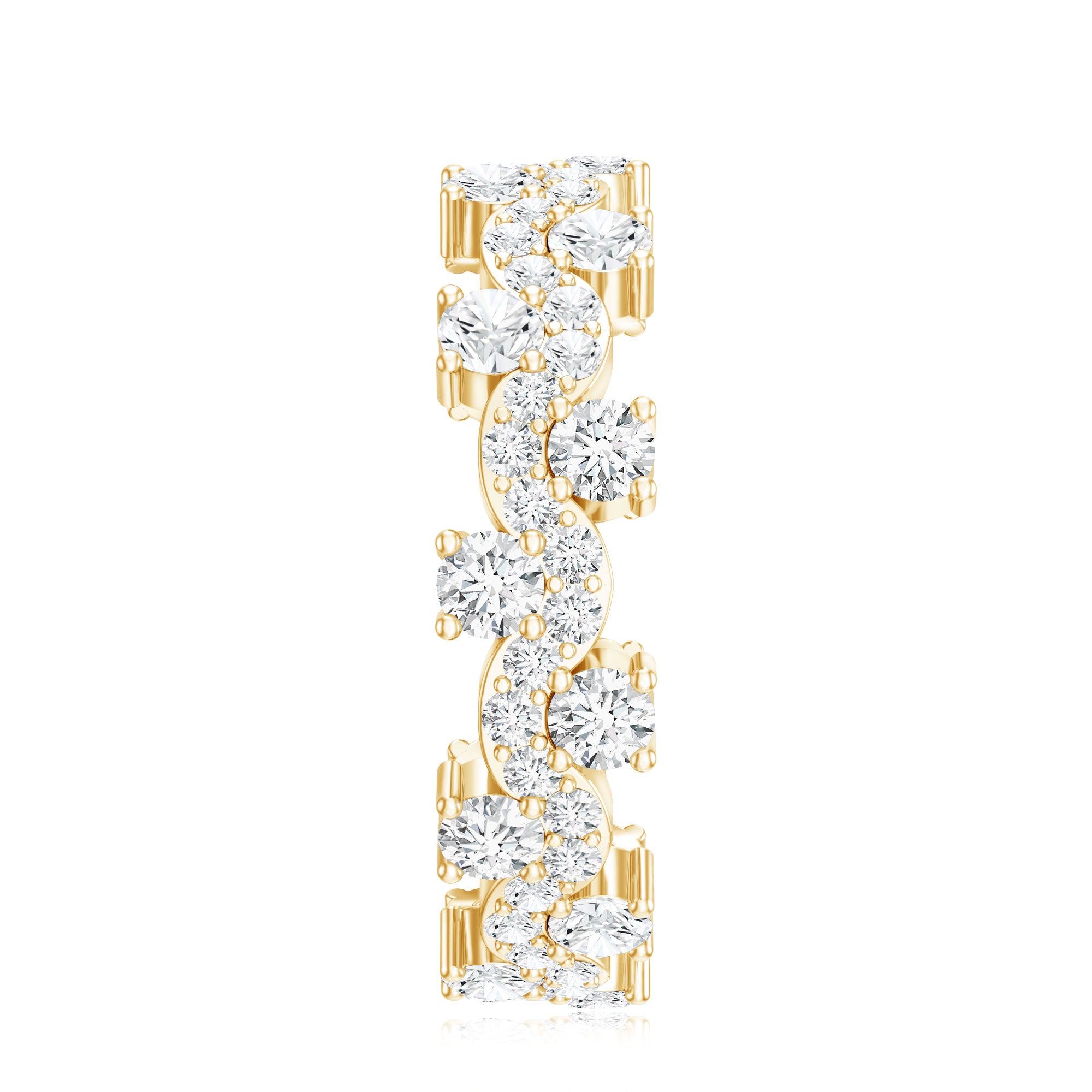 Certified Lab Grown Diamond Designer Wedding Eternity Ring Lab - ( EF-VS ) - Rosec Jewels