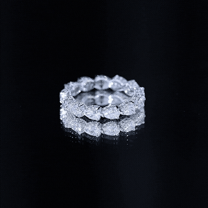 Certified Pear Shape Lab Grown Diamond Eternity Ring Lab - ( EF-VS ) - Rosec Jewels
