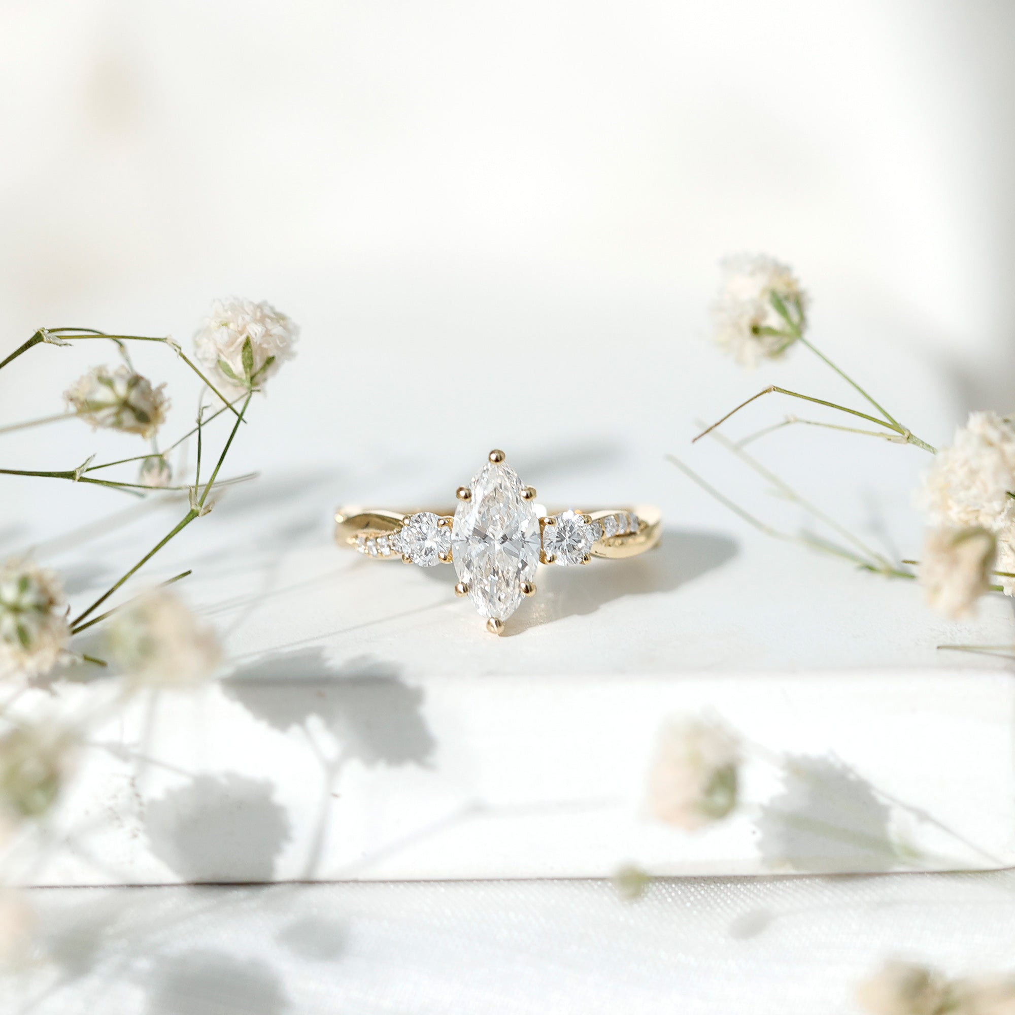 Rosec Jewels-Brilliant Cut Marquise Lab Grown Diamond Engagement Ring