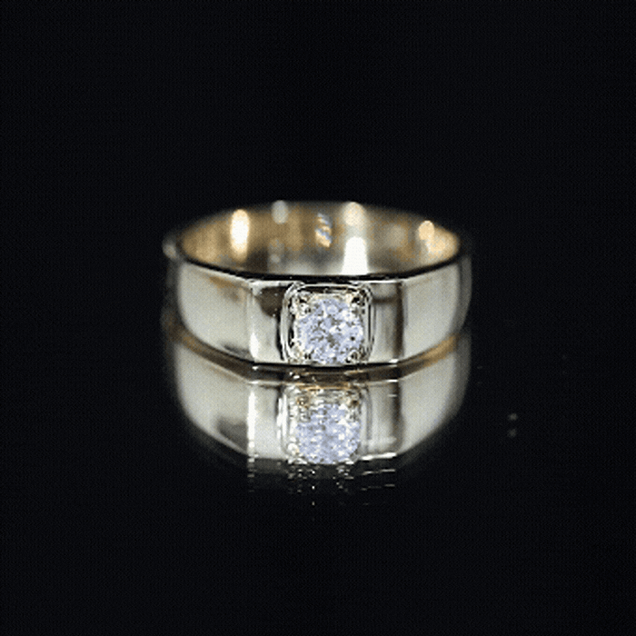 Brilliant Cut Lab Grown Diamond Engagement Ring for Men Lab - ( EF-VS ) - Rosec Jewels