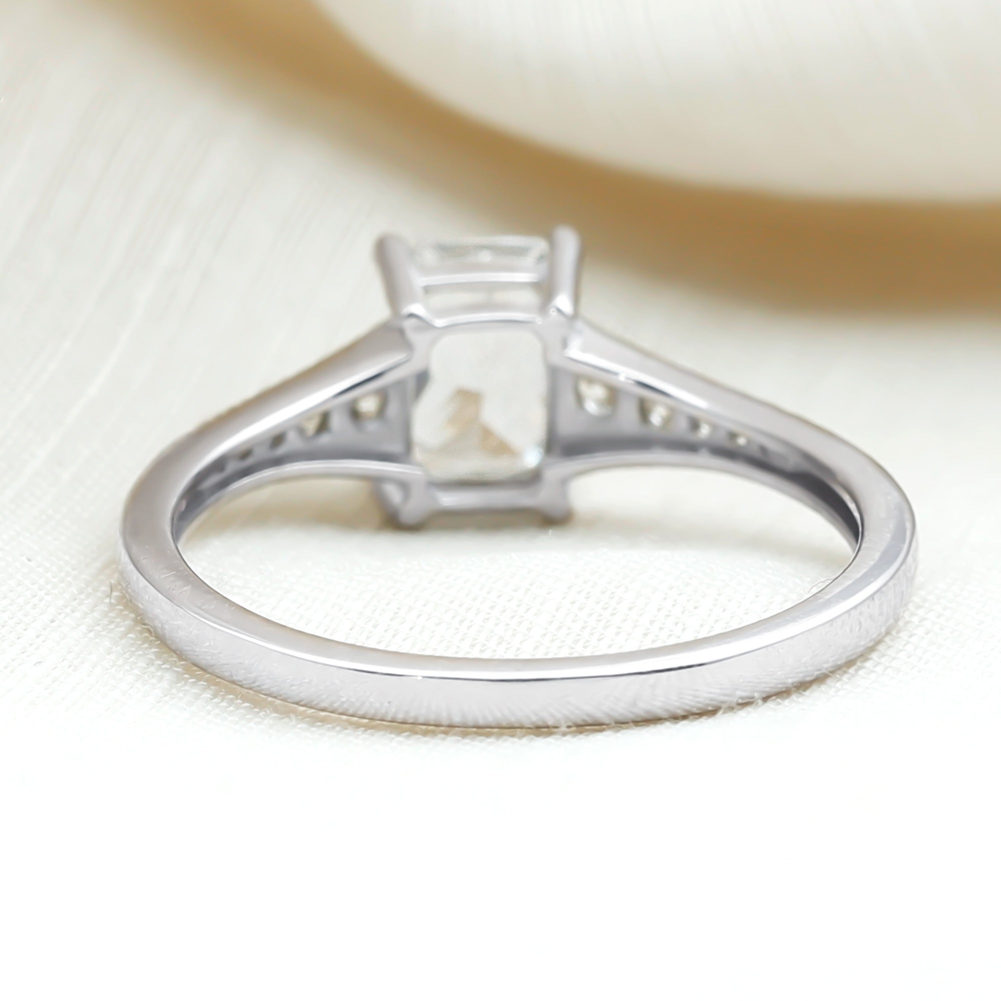 Brilliant Cut 7X5 MM Lab Grown Diamond Emerald Cut Engagement Ring Lab - ( EF-VS ) - Rosec Jewels