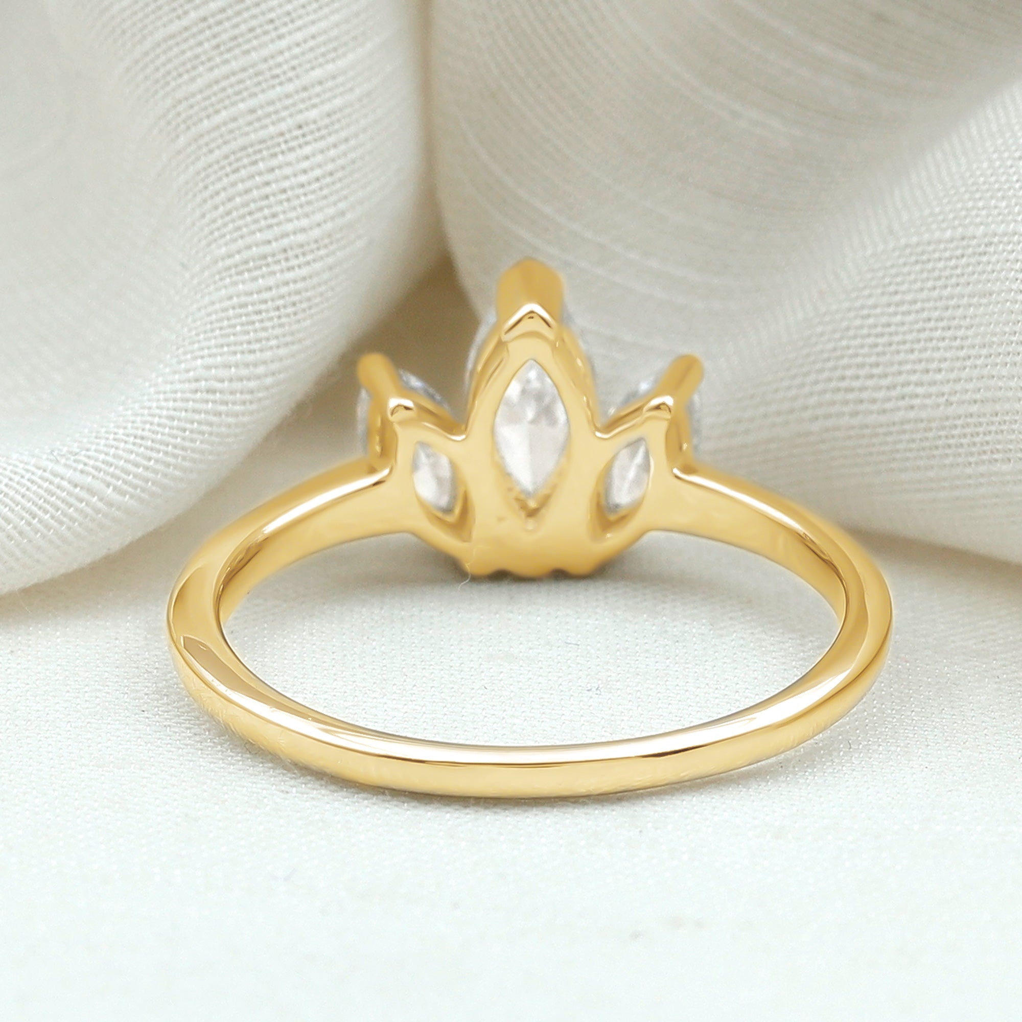 Rosec Jewels-Marquise Cut Lab Grown Diamond 3 Stone Engagement Ring