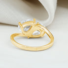 6X8 MM Pear Shaped Lab Grown Diamond Two Stone Engagement Ring Lab - ( EF-VS ) - Rosec Jewels