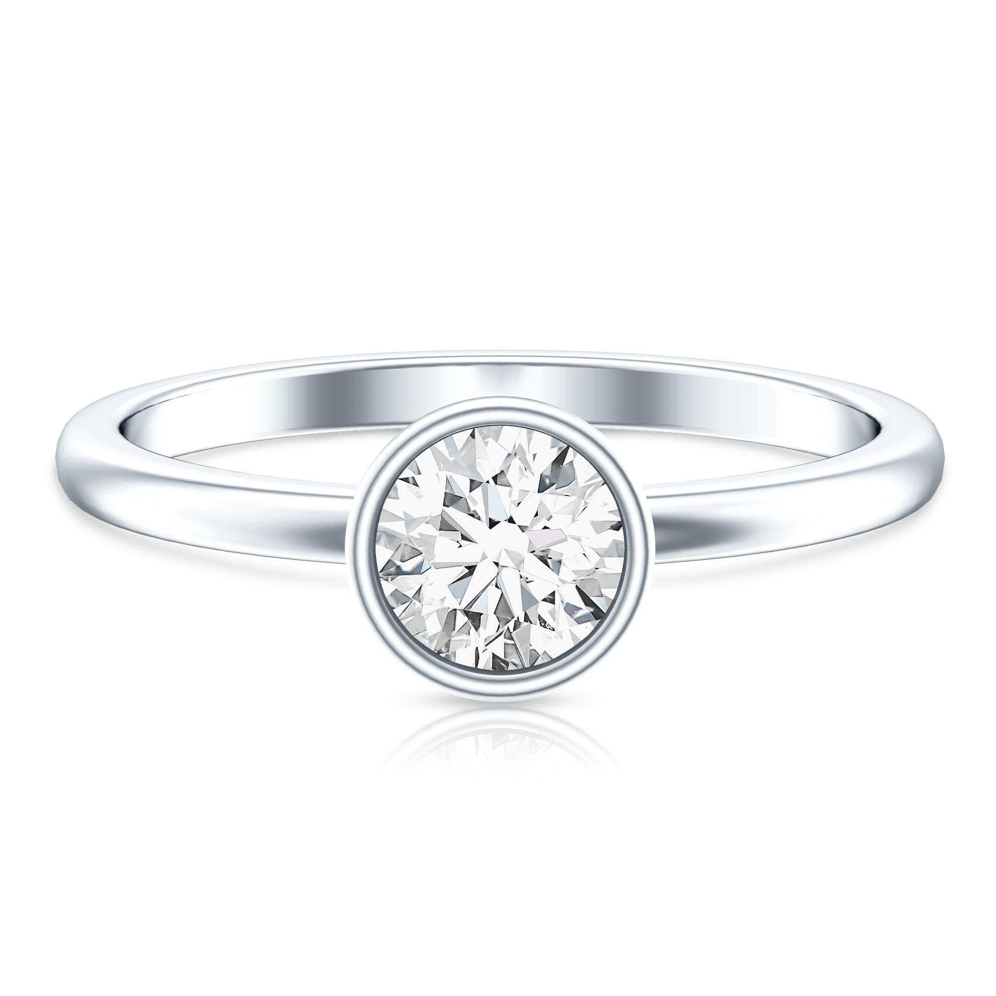 Rosec Jewels-IGI Certified 1 CT Lab Grown Diamond Ring in Bezel Setting