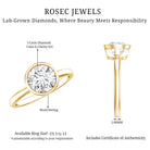 Round Lab Grown Diamond Classic Engagement Ring with IGI Certificate Lab - ( E-VS1 ) - Rosec Jewels