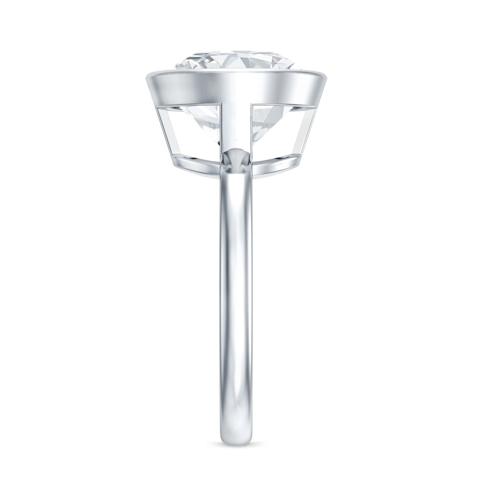 Rosec Jewels-IGI Certified 4 CT Lab Grown Diamond Engagement Ring in Bezel Setting