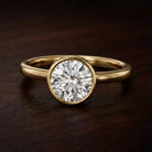 IGI Certified 4 CT Lab Grown Diamond Engagement Ring in Bezel Setting Lab - ( E-VS1 ) - Rosec Jewels