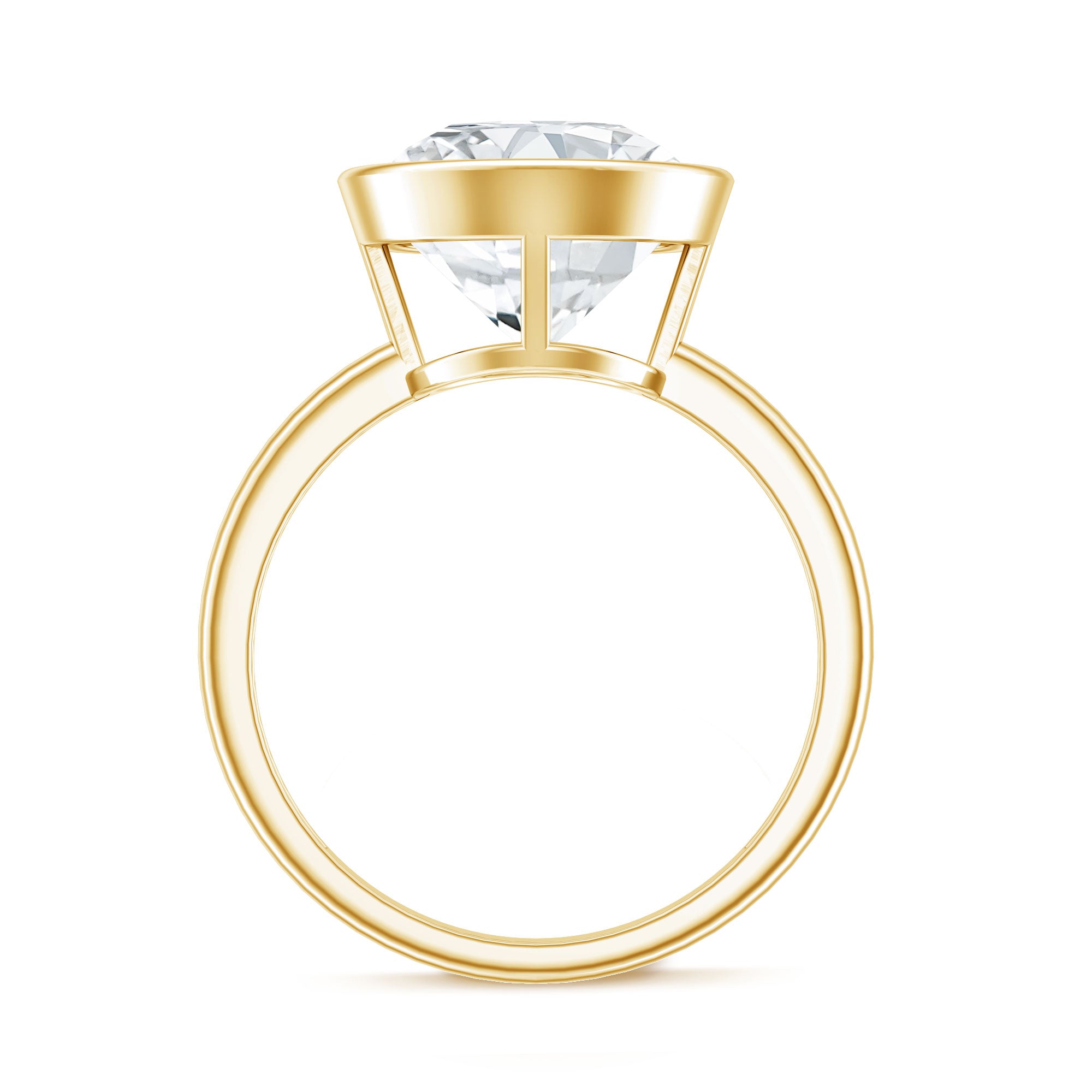 Rosec Jewels-IGI Certified 4 CT Lab Grown Diamond Engagement Ring in Bezel Setting