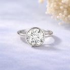 IGI Certified 5 Carat Lab Grown Diamond Bezel Set Engagement Ring Lab - ( E-VS1 ) - Rosec Jewels