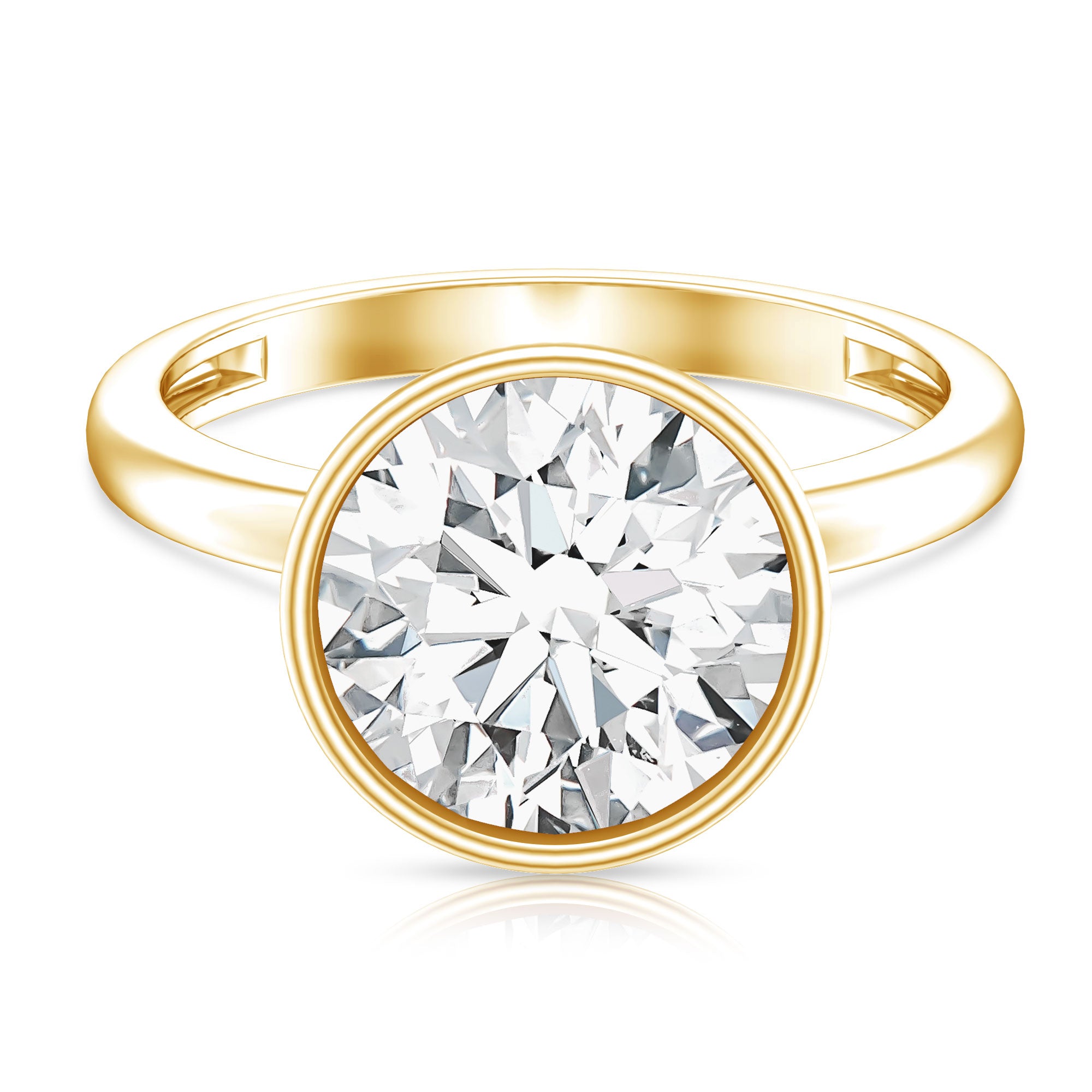 Rosec Jewels-IGI Certified 5 Carat Lab Grown Diamond Bezel Set Engagement Ring