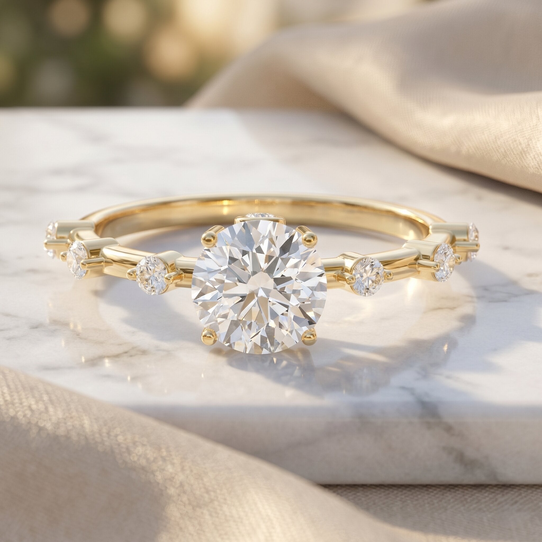 IGI Certified 1 Carat Lab Created Diamond Engagement Ring Lab - ( E-VS1 ) - Rosec Jewels
