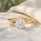 Peg Head Set 1 Carat Lab Grown Diamond Solitaire Ring with IGI Certificate Lab - ( E-VS1 ) - Rosec Jewels