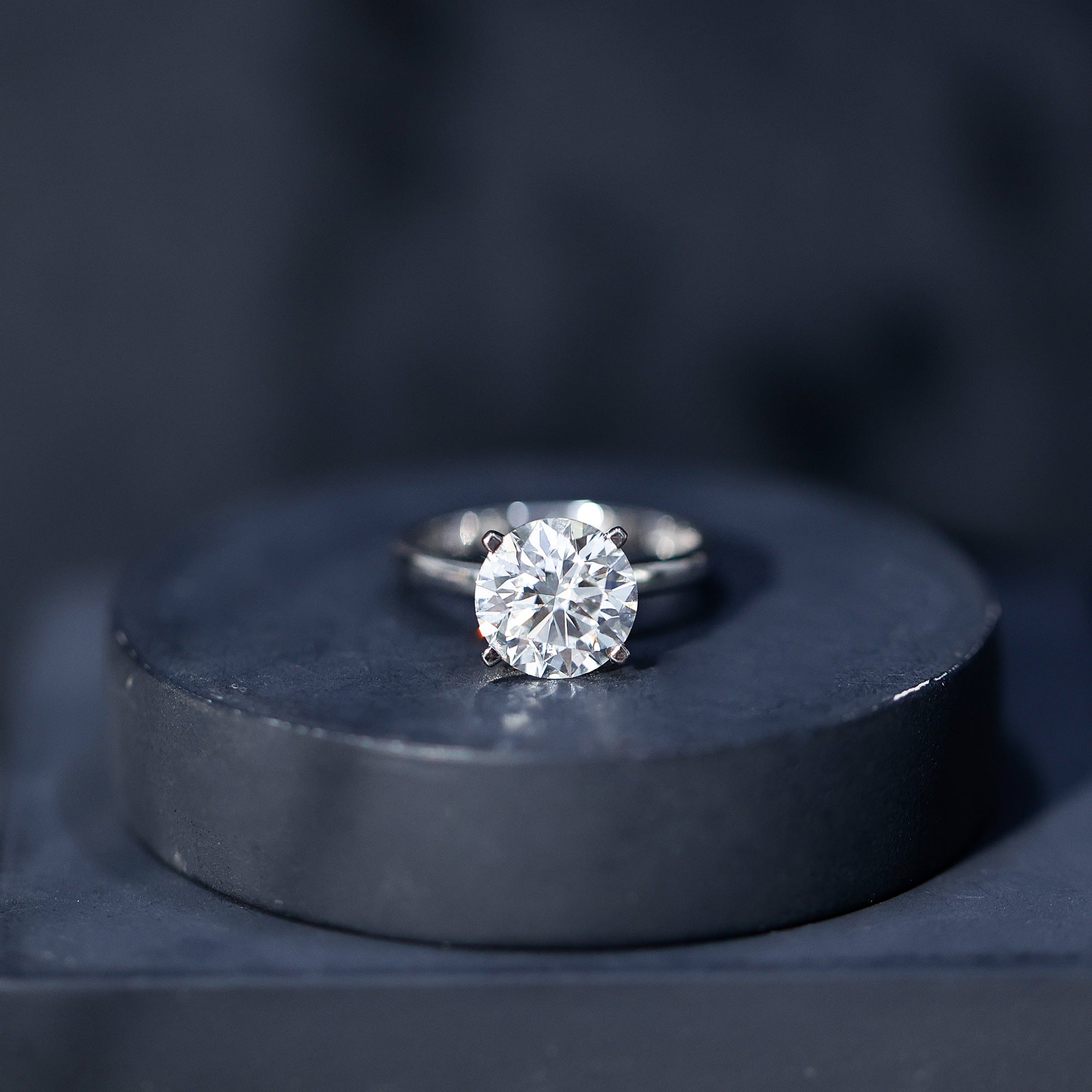 IGI Certified 3 CT Round Lab Grown Diamond Solitaire Engagement Ring Lab - ( E-VS1 ) - Rosec Jewels