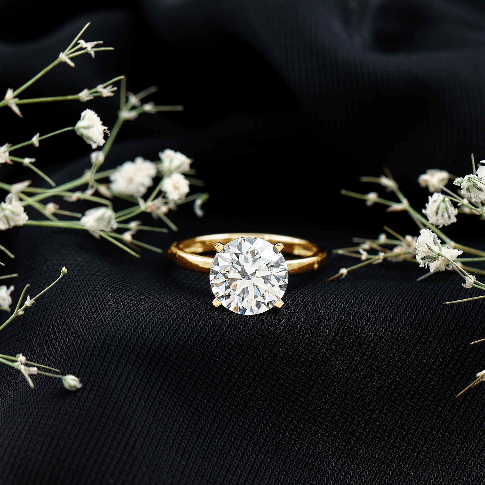 IGI Certified 3 CT Round Lab Grown Diamond Solitaire Engagement Ring Lab - ( E-VS1 ) - Rosec Jewels
