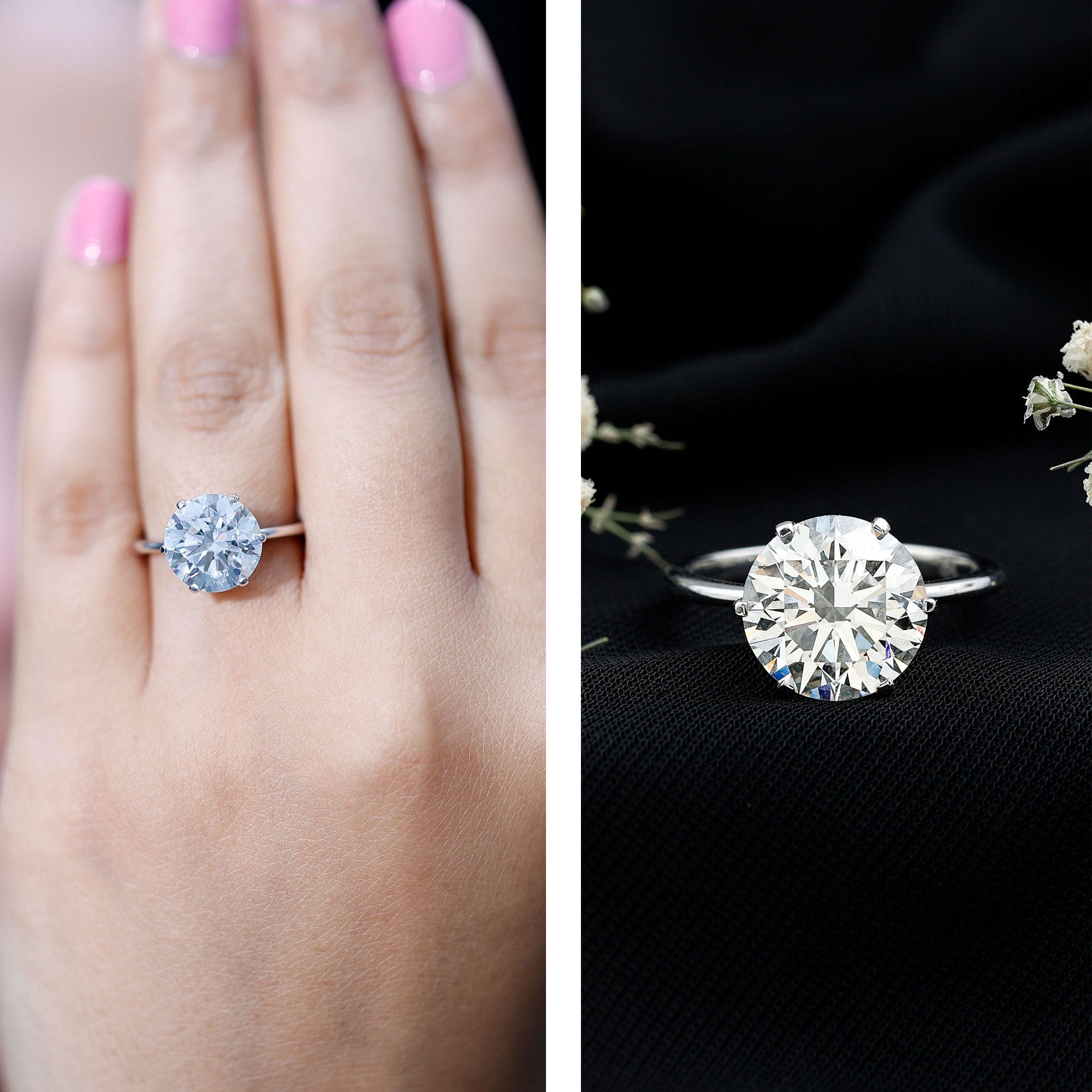 3 Carat IGI Certified Lab Grown Diamond Round Engagement Ring Lab - ( E-VS1 ) - Rosec Jewels
