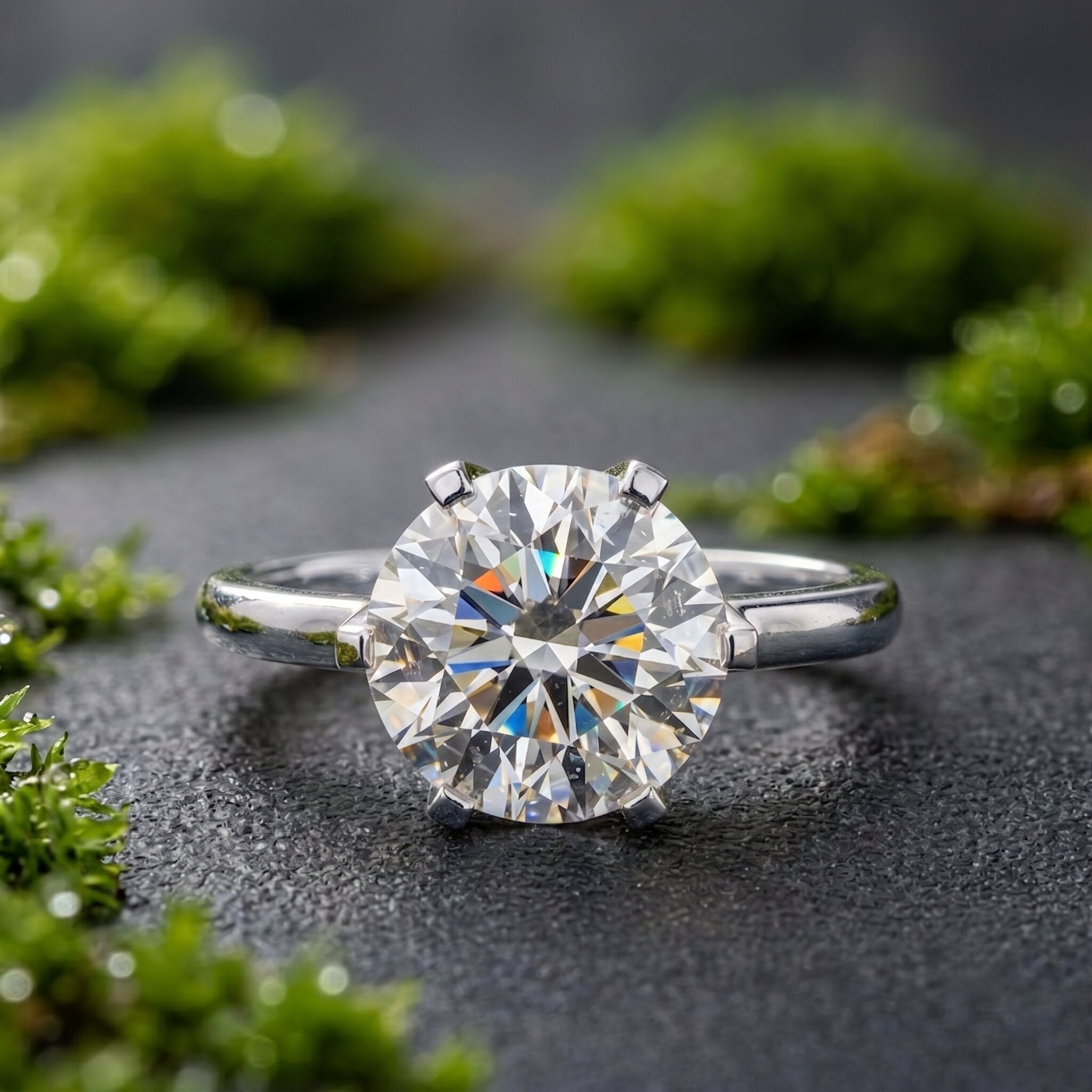 3 Carat IGI Certified Lab Grown Diamond Round Engagement Ring Lab - ( E-VS1 ) - Rosec Jewels