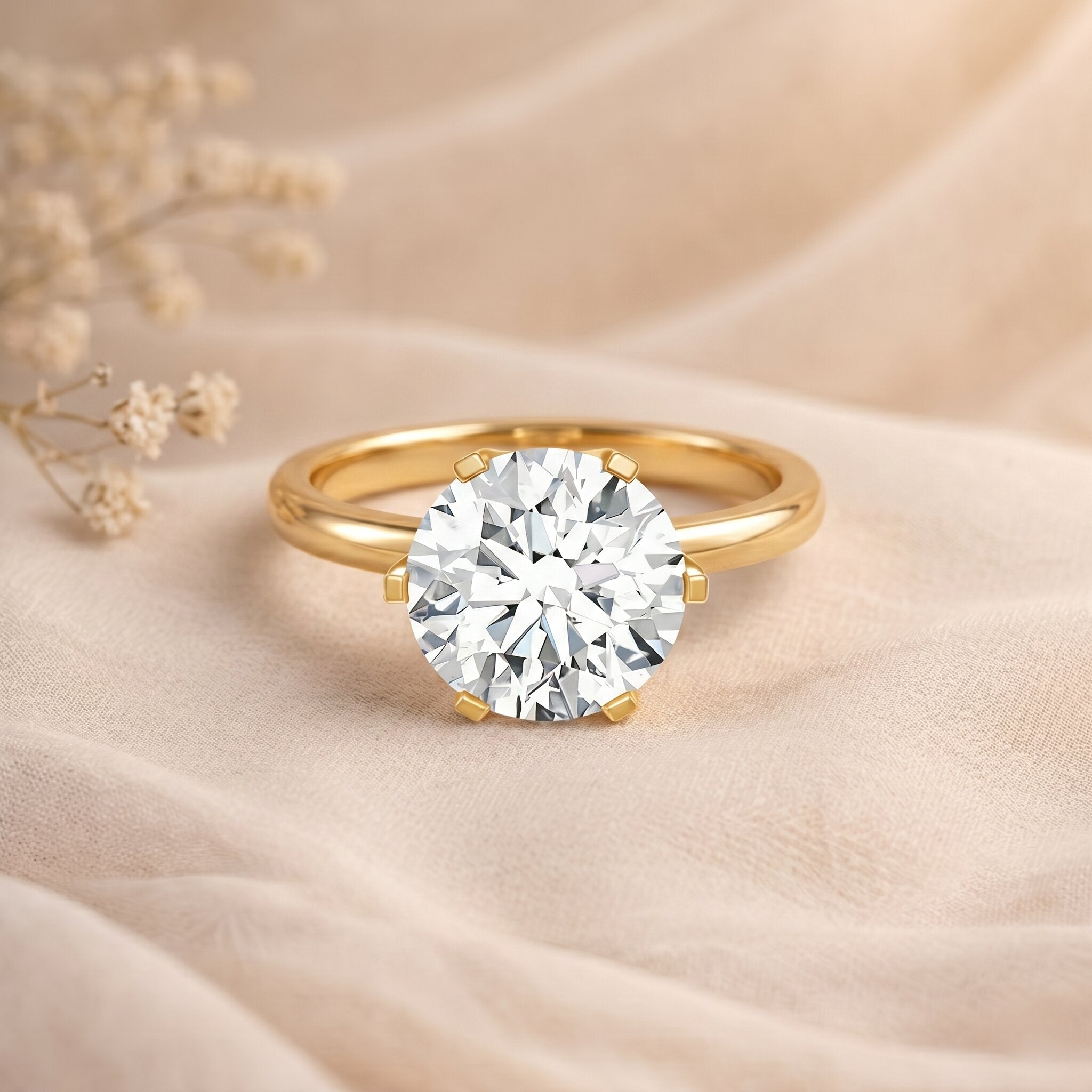 IGI Certified 5 Carat Lab Grown Diamond Solitaire Engagement Ring Lab - ( E-VS1 ) - Rosec Jewels