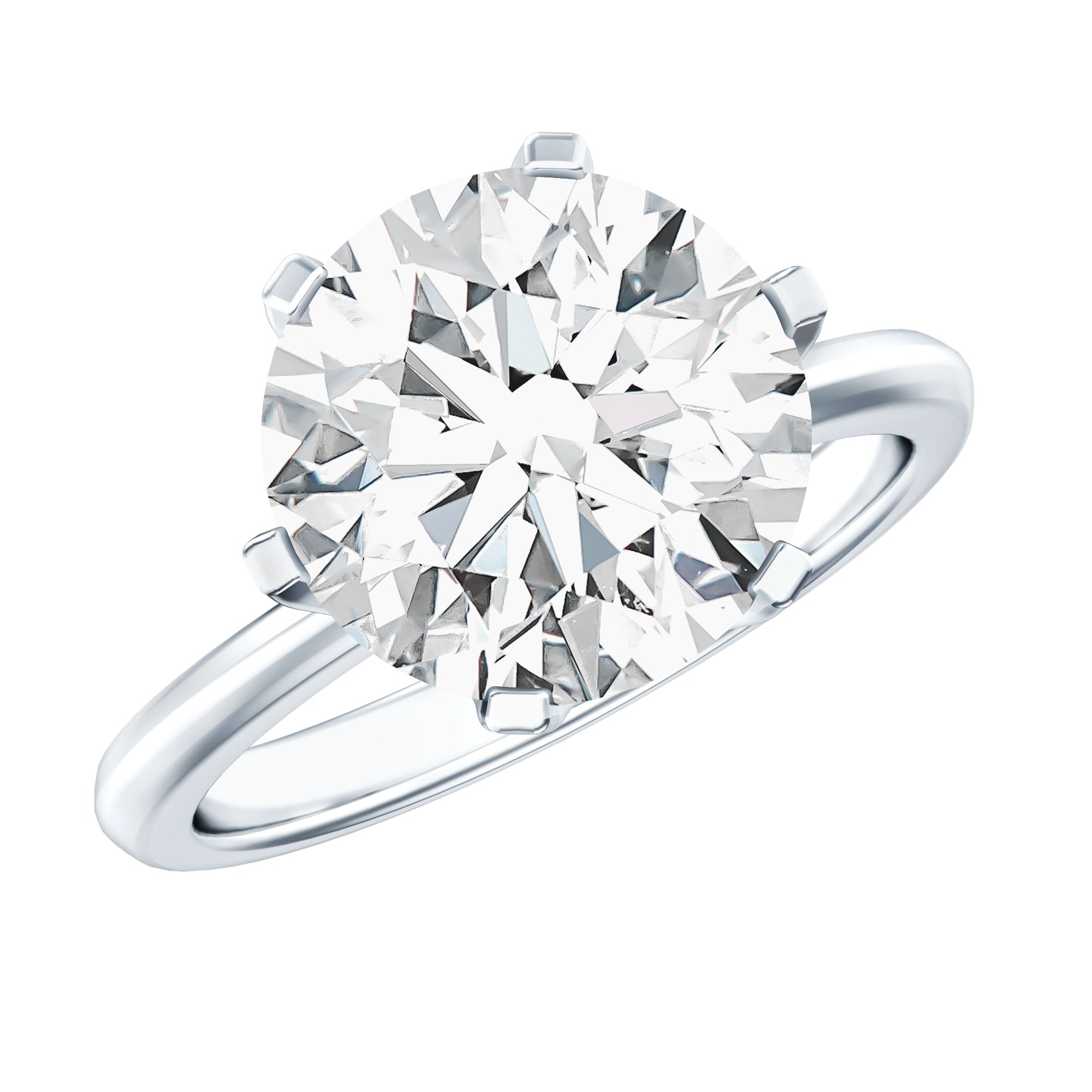 Rosec Jewels-4 Carat Lab Created Diamond Solitaire Engagement Ring with IGI Certificate