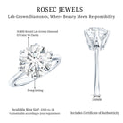 Rosec Jewels-4 Carat Lab Created Diamond Solitaire Engagement Ring with IGI Certificate