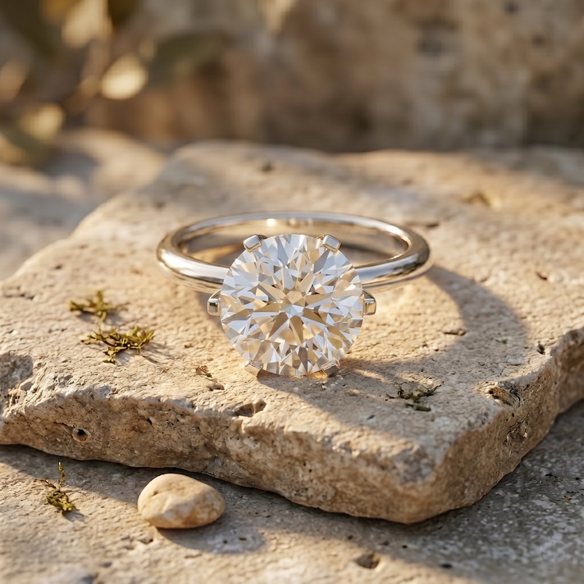 4 Carat Lab Created Diamond Solitaire Engagement Ring with IGI Certificate Lab - ( E-VS1 ) - Rosec Jewels