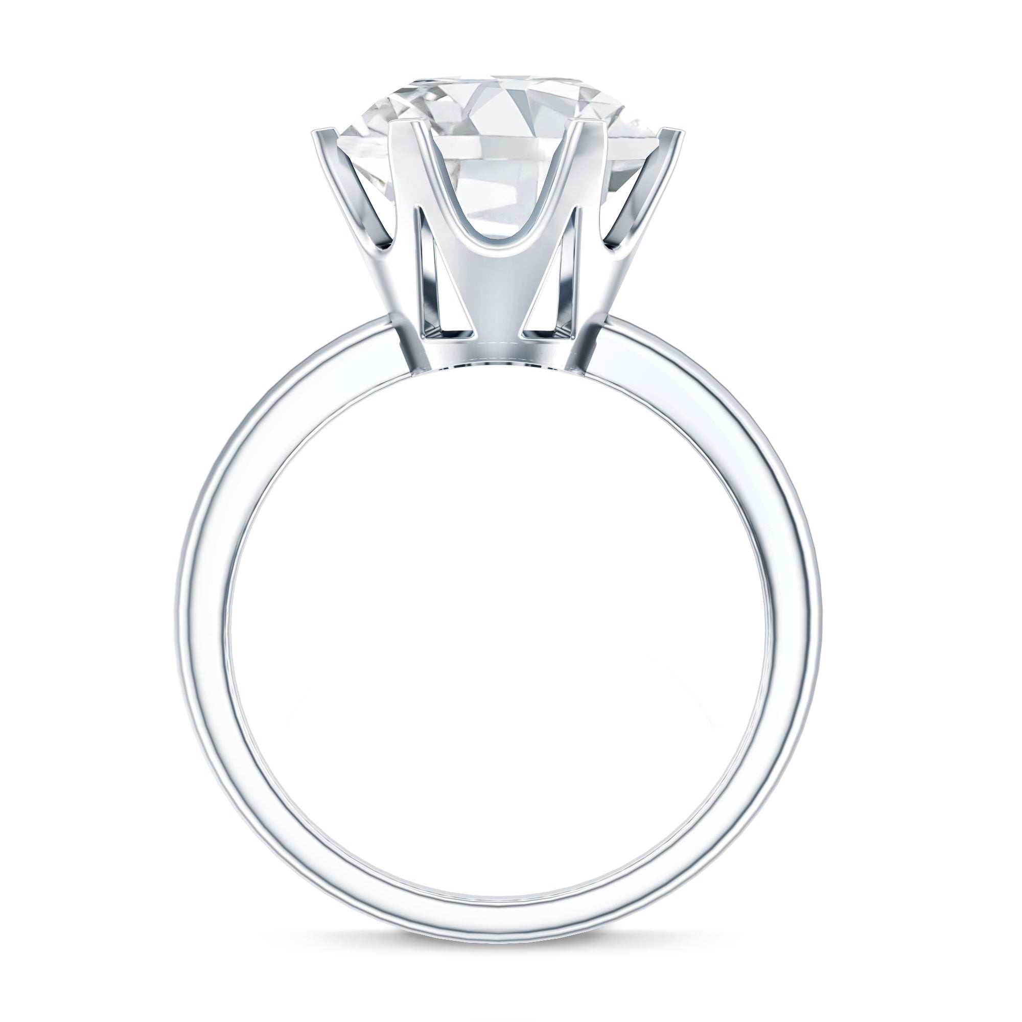 Rosec Jewels-4 Carat Lab Created Diamond Solitaire Engagement Ring with IGI Certificate