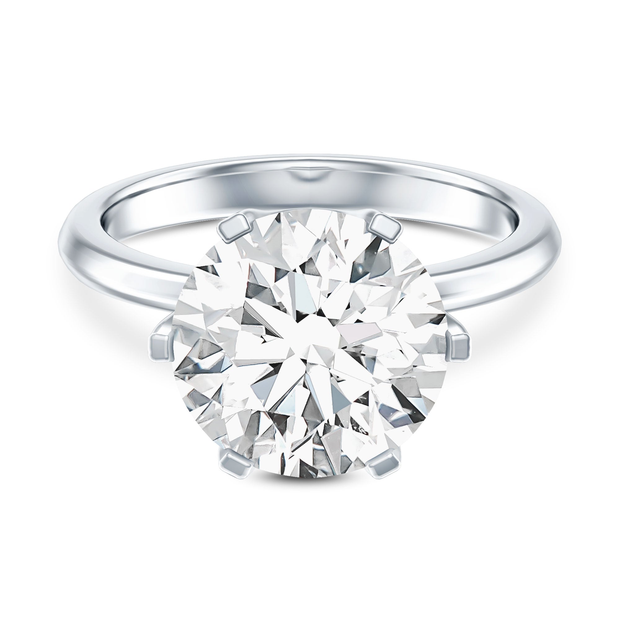 Rosec Jewels-4 Carat Lab Created Diamond Solitaire Engagement Ring with IGI Certificate