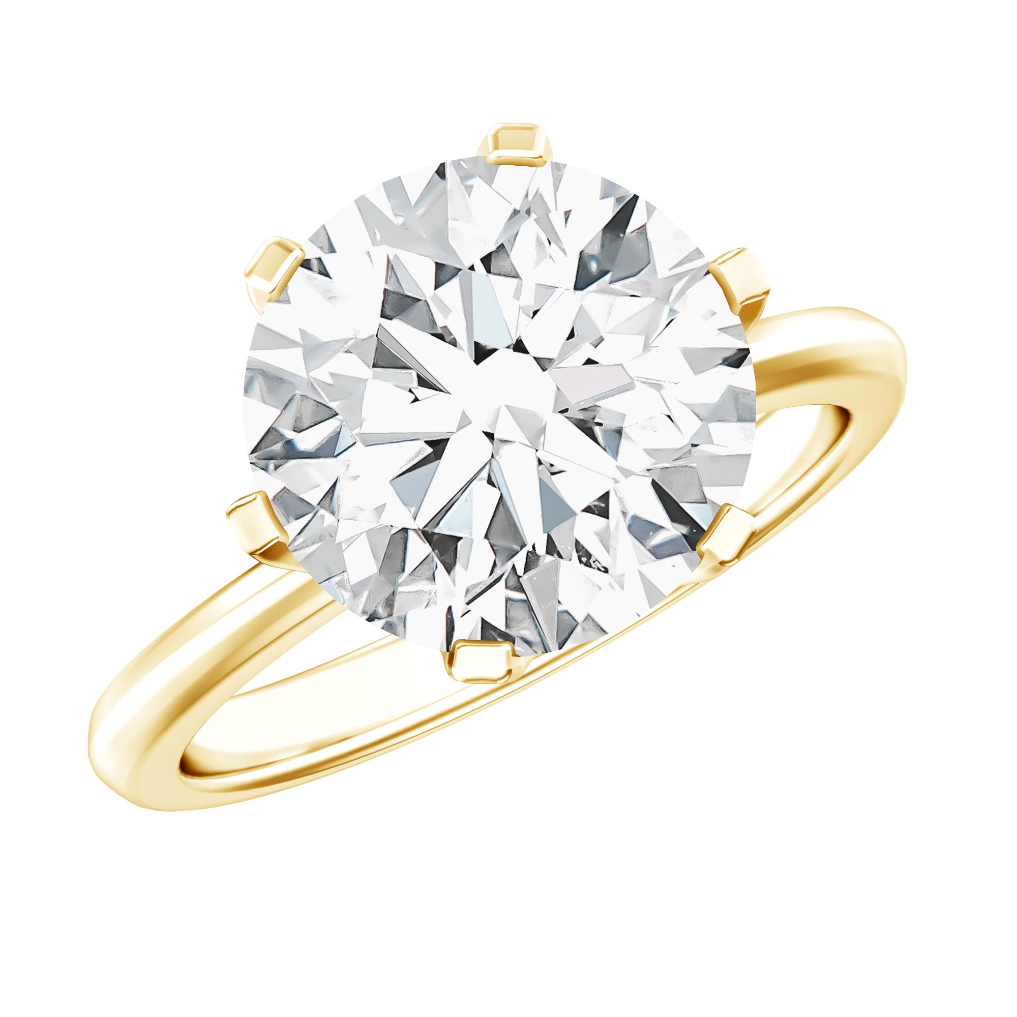 Rosec Jewels-4 Carat Lab Created Diamond Solitaire Engagement Ring with IGI Certificate