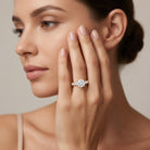 IGI Certified Round Lab Grown Diamond Side Stone Engagement Ring Lab - ( E-VS1 ) - Rosec Jewels