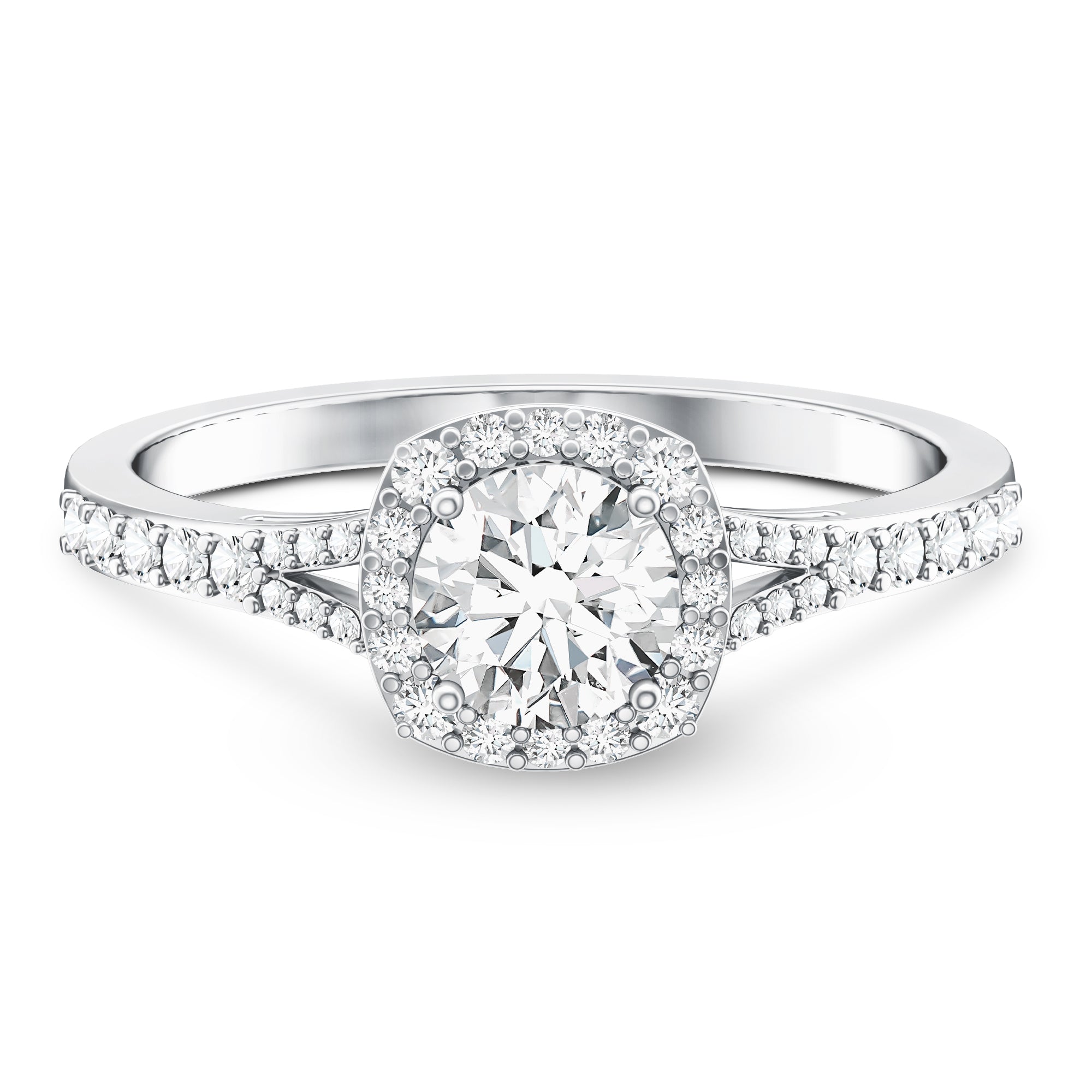 Rosec Jewels-IGI Certified 1 Carat Lab Grown Diamond Halo Engagement Ring for Women