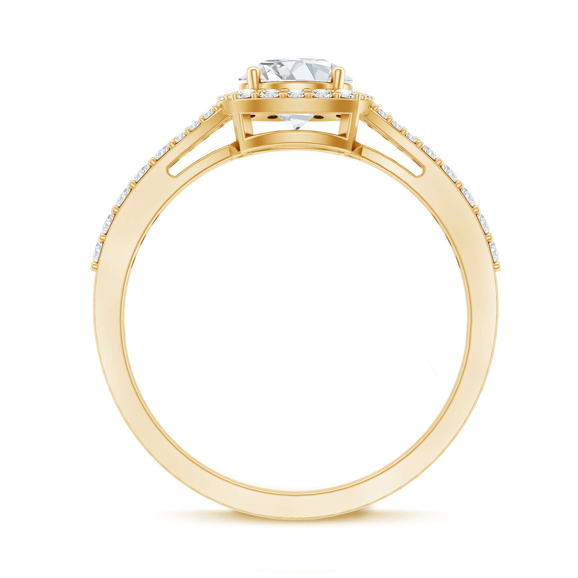 Rosec Jewels-IGI Certified 1 Carat Lab Grown Diamond Halo Engagement Ring for Women