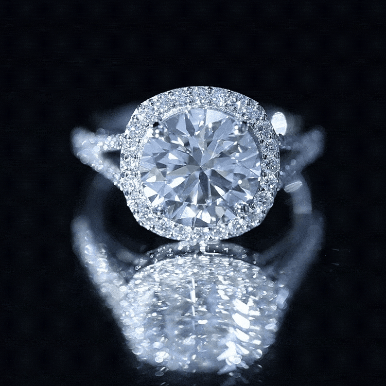 IGI Certified Lab Grown Diamond Statement Engagement Ring with Split Shank Lab - ( E-VS1 ) - Rosec Jewels