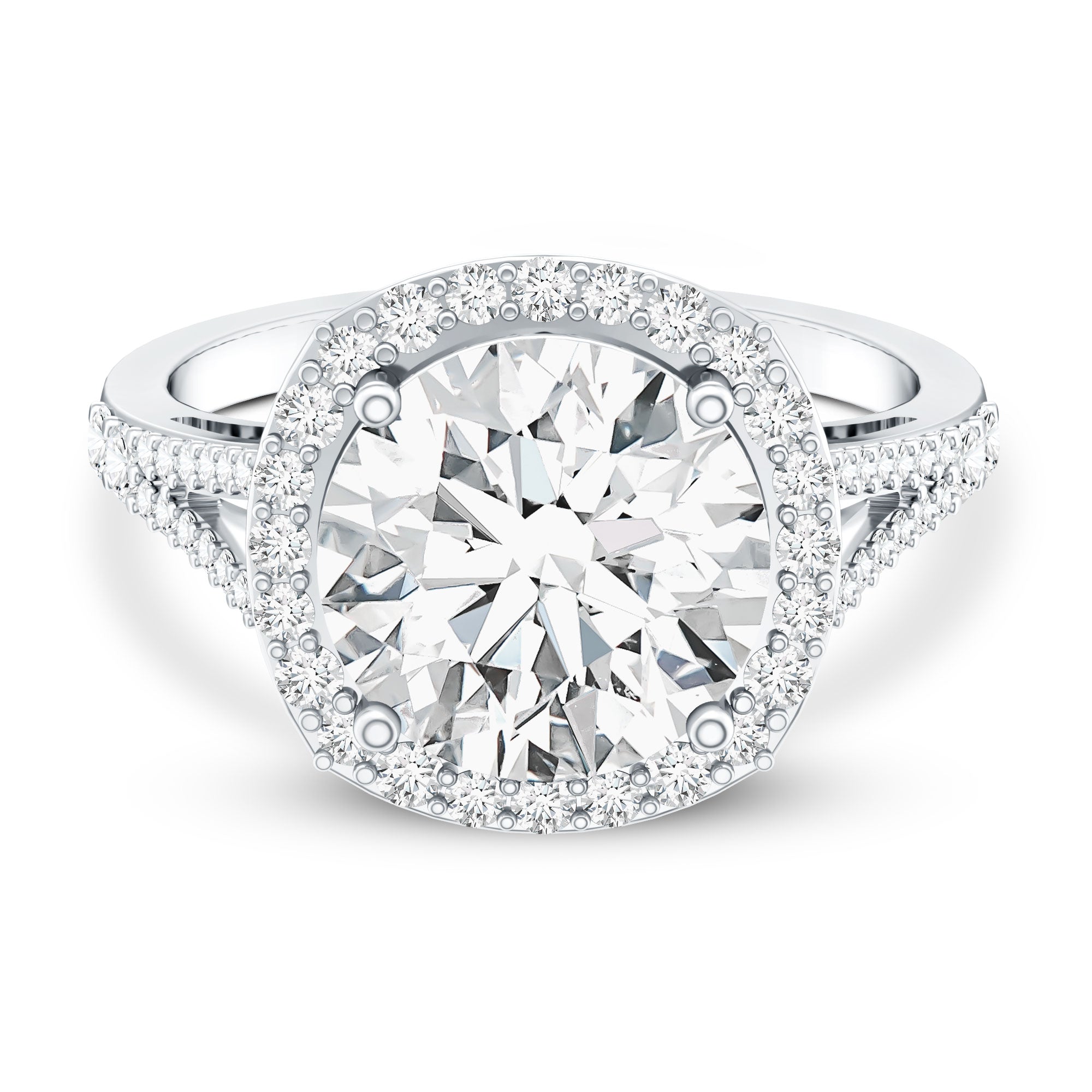 Rosec Jewels-IGI Certified Lab Grown Diamond Statement Engagement Ring with Split Shank
