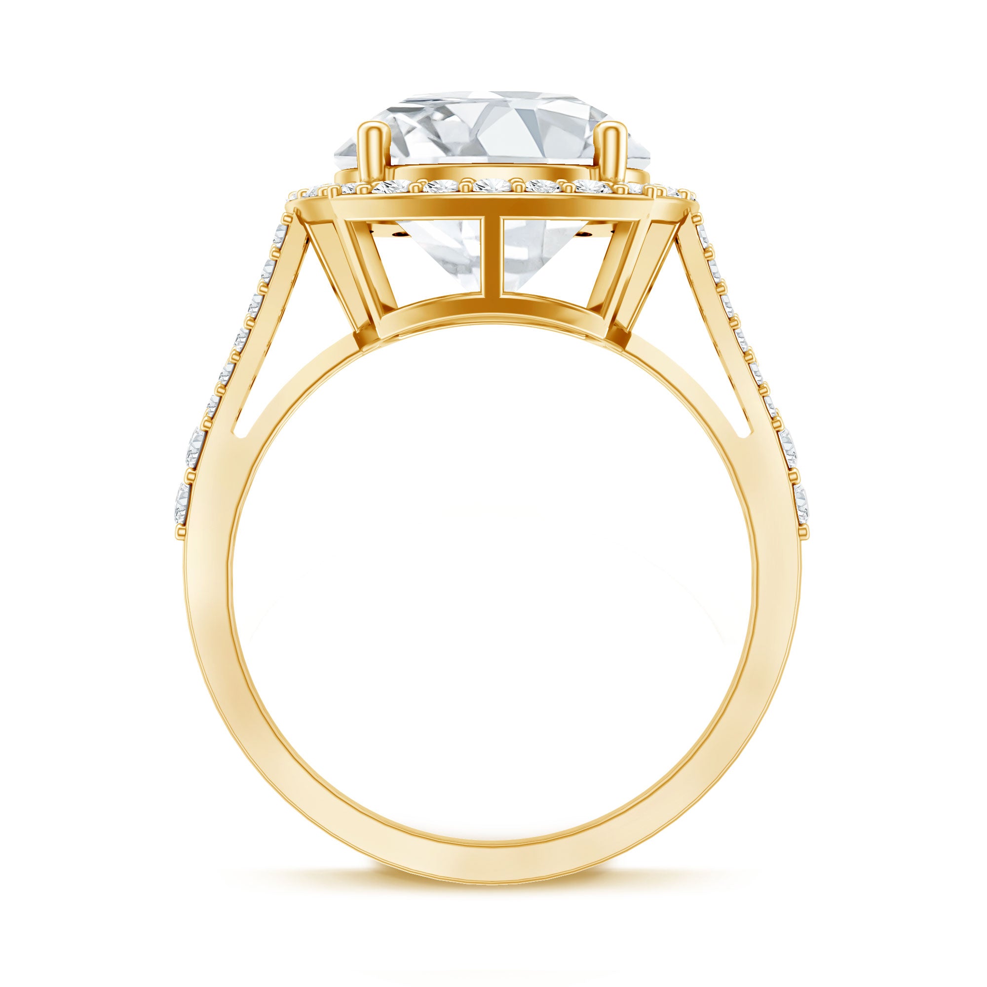 Rosec Jewels-IGI Certified Lab Grown Diamond Statement Engagement Ring with Split Shank